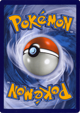 Rückseite einer Pokémon-Sammelkarte mit Pokémon-Logo und Pokéball